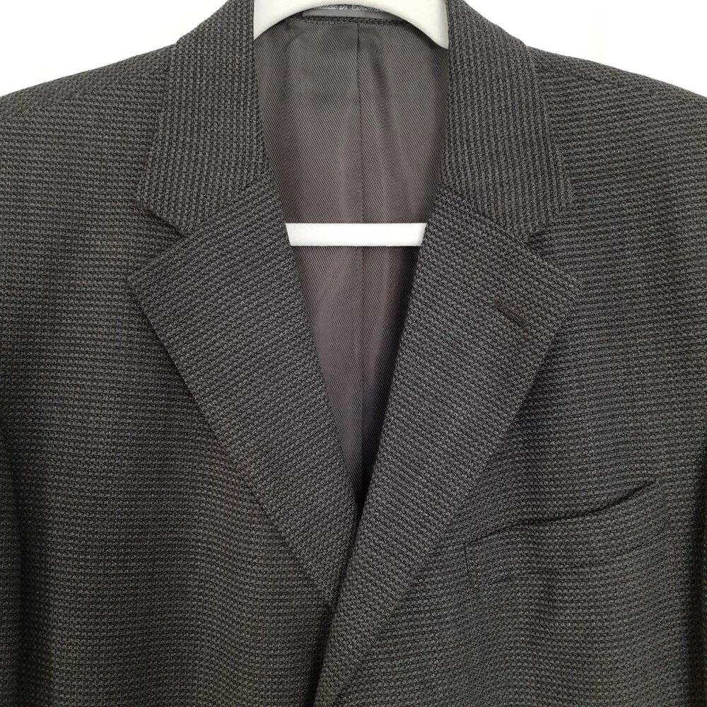 Oscar de la Renta Wool Tweed 3-Button Blazer Gray Size 42L